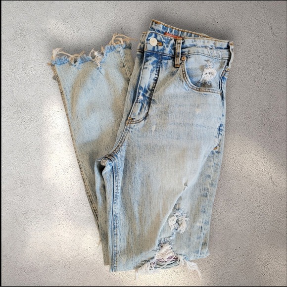 Anthropologie Denim - Anthropologie Pilcro The Vintage Straight Jeans, Ruffle Distressing, Sz 28 BOHO